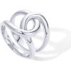 imagePAVOI 14K Gold Plated Chunky Interlock Statement Ring for Women  Interloop Band Thick Link Stackable RingsWhite Gold