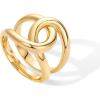 imagePAVOI 14K Gold Plated Chunky Interlock Statement Ring for Women  Interloop Band Thick Link Stackable RingsYellow Gold