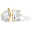 imagePAVOI 14K Gold Plated Toi Et Moi RadiantCut PearShaped Cubic Zirconia Fake Wedding Engagement Ring for Women  Statement Promise RingYellow Gold