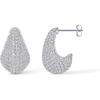 imagePAVOI 14K GoldPlated Sterling Silver Posts Chunky Studded Teardrop Pav Drop Dangle Earrings for Women  Cubic Zirconia Statement Earring PairWhite Gold