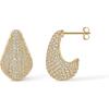 imagePAVOI 14K GoldPlated Sterling Silver Posts Chunky Studded Teardrop Pav Drop Dangle Earrings for Women  Cubic Zirconia Statement Earring PairYellow Gold