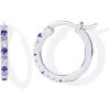 imagePAVOI 18K Gold Plated 925 Sterling Silver Post Cubic Zirconia Hoop Earrings for Women  Colored Cubic Zirconia Hoops  Green Purple Ombre Black 15mm EarringsWhite Gold