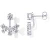 imagePAVOI 18K Gold Plated Sterling Silver Posts Cubic Zirconia Ear Jacket Statement Earrings for Women  Front ampamp Back Stud Earring JacketsWhite Gold