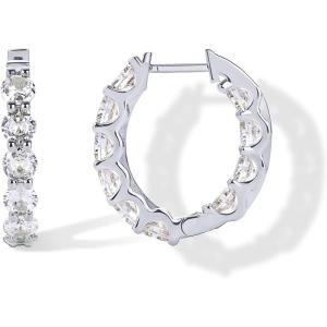 imagePAVOI 14K Gold Plated Inside Out Hoop Earrings for Women with Cubic Zirconia  Bridal Hoop Earring PairWhite Gold