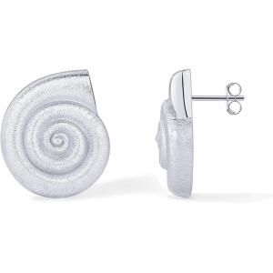 imagePAVOI 14K Gold Plated Sterling Silver Posts Seashell Statement Earrings for Women  Cubic Zirconia Reconstructed Baroque Freshwater Pearl Stud Earring  Brushed Textured Conch Chunky EarringsChunky Seashell