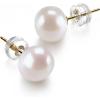 imagePAVOI 14K Gold AAA Handpicked White Freshwater Cultured Pearl Earrings Studs75mm