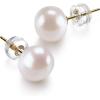 imagePAVOI 14K Gold AAA Handpicked White Freshwater Cultured Pearl Earrings Studs859mm