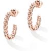 imagePAVOI 14K Gold Plated 25mm Twisted Rope Hoop Earrings for Women  Round Hoops EarringsRose Gold