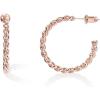 imagePAVOI 14K Gold Plated 25mm Twisted Rope Hoop Earrings for Women  Round Hoops EarringsRose Gold
