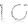 imagePAVOI 14K Gold Plated 25mm Twisted Rope Hoop Earrings for Women  Round Hoops EarringsWhite Gold