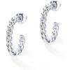 imagePAVOI 14K Gold Plated 25mm Twisted Rope Hoop Earrings for Women  Round Hoops EarringsWhite Gold