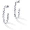 imagePAVOI 14K Gold Plated 25mm Twisted Rope Hoop Earrings for Women  Round Hoops EarringsWhite Gold
