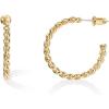 imagePAVOI 14K Gold Plated 25mm Twisted Rope Hoop Earrings for Women  Round Hoops EarringsYellow Gold