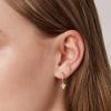 imagePAVOI 14K Gold Plated 925 Sterling Silver Post Huggie With Dangle  Butterfly Evil Eye Hamsa Pearl Hoop Earring For Women  Trendy Dangle Hoop EarringsRose Gold