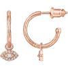 imagePAVOI 14K Gold Plated 925 Sterling Silver Post Huggie With Dangle  Butterfly Evil Eye Hamsa Pearl Hoop Earring For Women  Trendy Dangle Hoop EarringsRose Gold