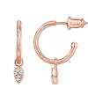 imagePAVOI 14K Gold Plated 925 Sterling Silver Post Huggie With Dangle  Butterfly Evil Eye Hamsa Pearl Hoop Earring For Women  Trendy Dangle Hoop EarringsRose Gold