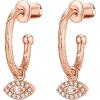 imagePAVOI 14K Gold Plated 925 Sterling Silver Post Huggie With Dangle  Butterfly Evil Eye Hamsa Pearl Hoop Earring For Women  Trendy Dangle Hoop EarringsRose Gold