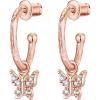 imagePAVOI 14K Gold Plated 925 Sterling Silver Post Huggie With Dangle  Butterfly Evil Eye Hamsa Pearl Hoop Earring For Women  Trendy Dangle Hoop EarringsRose Gold