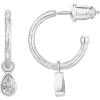 imagePAVOI 14K Gold Plated 925 Sterling Silver Post Huggie With Dangle  Butterfly Evil Eye Hamsa Pearl Hoop Earring For Women  Trendy Dangle Hoop EarringsWhite Gold