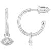 imagePAVOI 14K Gold Plated 925 Sterling Silver Post Huggie With Dangle  Butterfly Evil Eye Hamsa Pearl Hoop Earring For Women  Trendy Dangle Hoop EarringsWhite Gold