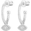 imagePAVOI 14K Gold Plated 925 Sterling Silver Post Huggie With Dangle  Butterfly Evil Eye Hamsa Pearl Hoop Earring For Women  Trendy Dangle Hoop EarringsWhite Gold