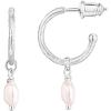 imagePAVOI 14K Gold Plated 925 Sterling Silver Post Huggie With Dangle  Butterfly Evil Eye Hamsa Pearl Hoop Earring For Women  Trendy Dangle Hoop EarringsWhite Gold