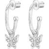 imagePAVOI 14K Gold Plated 925 Sterling Silver Post Huggie With Dangle  Butterfly Evil Eye Hamsa Pearl Hoop Earring For Women  Trendy Dangle Hoop EarringsWhite Gold