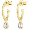 imagePAVOI 14K Gold Plated 925 Sterling Silver Post Huggie With Dangle  Butterfly Evil Eye Hamsa Pearl Hoop Earring For Women  Trendy Dangle Hoop EarringsYellow Gold