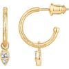 imagePAVOI 14K Gold Plated 925 Sterling Silver Post Huggie With Dangle  Butterfly Evil Eye Hamsa Pearl Hoop Earring For Women  Trendy Dangle Hoop EarringsYellow Gold