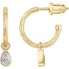 imagePAVOI 14K Gold Plated 925 Sterling Silver Post Huggie With Dangle  Butterfly Evil Eye Hamsa Pearl Hoop Earring For Women  Trendy Dangle Hoop EarringsYellow Gold