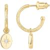 imagePAVOI 14K Gold Plated 925 Sterling Silver Post Huggie With Dangle  Butterfly Evil Eye Hamsa Pearl Hoop Earring For Women  Trendy Dangle Hoop EarringsYellow Gold