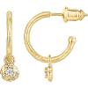 imagePAVOI 14K Gold Plated 925 Sterling Silver Post Huggie With Dangle  Butterfly Evil Eye Hamsa Pearl Hoop Earring For Women  Trendy Dangle Hoop EarringsYellow Gold