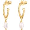 imagePAVOI 14K Gold Plated 925 Sterling Silver Post Huggie With Dangle  Butterfly Evil Eye Hamsa Pearl Hoop Earring For Women  Trendy Dangle Hoop EarringsYellow Gold