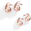 imagePAVOI 14K Gold Plated 925 Sterling Silver Post Teardrop Chunky Hoop Earrings  Lightweight Drop Earrings for Women  Designer DupeRose Gold