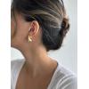 imagePAVOI 14K Gold Plated 925 Sterling Silver Post Teardrop Chunky Hoop Earrings  Lightweight Drop Earrings for Women  Designer DupeWhite Gold