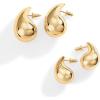 imagePAVOI 14K Gold Plated 925 Sterling Silver Post Teardrop Chunky Hoop Earrings  Lightweight Drop Earrings for Women  Designer DupeYellow Gold