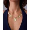 imagePAVOI 14K Gold Plated Chunky Charm Necklace Pack for Women  Statement Paperclip Chain Necklaces with Removable Charms  Heart Palm Tree Bow Pearl Love Friendship NecklaceWhite Gold
