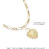 imagePAVOI 14K Gold Plated Chunky Charm Necklace Pack for Women  Statement Paperclip Chain Necklaces with Removable Charms  Heart Palm Tree Bow Pearl Love Friendship NecklaceYellow Gold