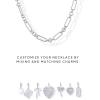 imagePAVOI 14K Gold Plated Chunky Charm Necklace Pack for Women  Statement Paperclip Chain Necklaces with Removable Charms  Heart Palm Tree Bow Pearl Love Friendship NecklaceWhite Gold