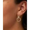 imagePAVOI 14K Gold Plated Chunky Triple Hoop Stud Earrings for Women  Cubic Zirconia Chunky Studs  CZ Drop Dangle EarringsWhite Gold