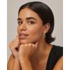 imagePAVOI 14K Gold Plated Chunky Triple Hoop Stud Earrings for Women  Cubic Zirconia Chunky Studs  CZ Drop Dangle EarringsWhite Gold