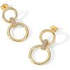imagePAVOI 14K Gold Plated Chunky Triple Hoop Stud Earrings for Women  Cubic Zirconia Chunky Studs  CZ Drop Dangle EarringsYellow Gold
