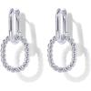 imagePAVOI 14K Gold Plated Convertible Paperclip Link Huggie Hoop Earrings for Women  Earscape Statement Jewelry  Trendy Cubic Zirconia TwoToned Rope Drop Dangle EarringsWhite Gold