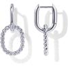 imagePAVOI 14K Gold Plated Convertible Paperclip Link Huggie Hoop Earrings for Women  Earscape Statement Jewelry  Trendy Cubic Zirconia TwoToned Rope Drop Dangle EarringsWhite Gold