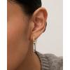 imagePAVOI 14K Gold Plated Convertible Paperclip Link Huggie Hoop Earrings for Women  Earscape Statement Jewelry  Trendy Cubic Zirconia TwoToned Rope Drop Dangle EarringsTwoToned