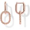 imagePAVOI 14K Gold Plated Convertible Paperclip Link Huggie Hoop Earrings for Women  Earscape Statement Jewelry  Trendy Cubic Zirconia TwoToned Rope Drop Dangle EarringsRose Gold