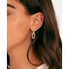 imagePAVOI 14K Gold Plated Convertible Paperclip Link Huggie Hoop Earrings for Women  Earscape Statement Jewelry  Trendy Cubic Zirconia TwoToned Rope Drop Dangle EarringsWhite Gold
