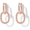 imagePAVOI 14K Gold Plated Convertible Paperclip Link Huggie Hoop Earrings for Women  Earscape Statement Jewelry  Trendy Cubic Zirconia TwoToned Rope Drop Dangle EarringsRose Gold