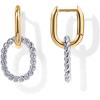 imagePAVOI 14K Gold Plated Convertible Paperclip Link Huggie Hoop Earrings for Women  Earscape Statement Jewelry  Trendy Cubic Zirconia TwoToned Rope Drop Dangle EarringsTwoToned
