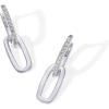 imagePAVOI 14K Gold Plated Convertible Paperclip Link Huggie Hoop Earrings for Women  Earscape Statement Jewelry  Trendy Cubic Zirconia TwoToned Rope Drop Dangle EarringsWhite Gold